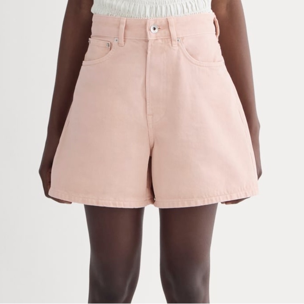 NWT everlane THE A-LINE DENIM SHORT pink rose orange jeans